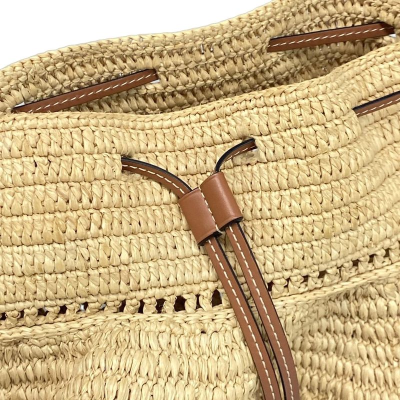 Loewe Shoulder Bag Ruffle Balloon Bag A710p83x02 Beige X Brown Leather