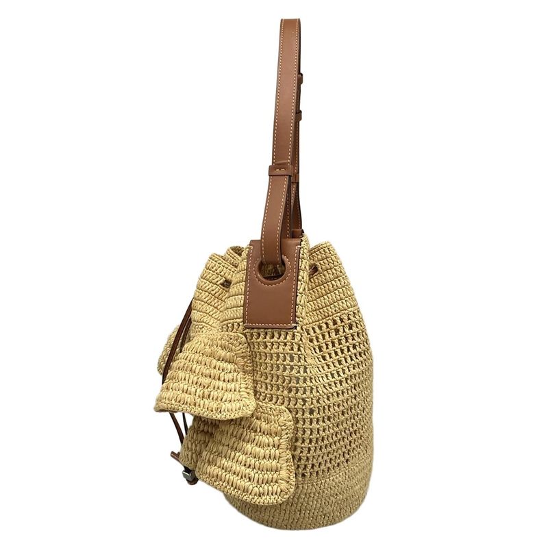 Loewe Shoulder Bag Ruffle Balloon Bag A710p83x02 Beige X Brown Leather