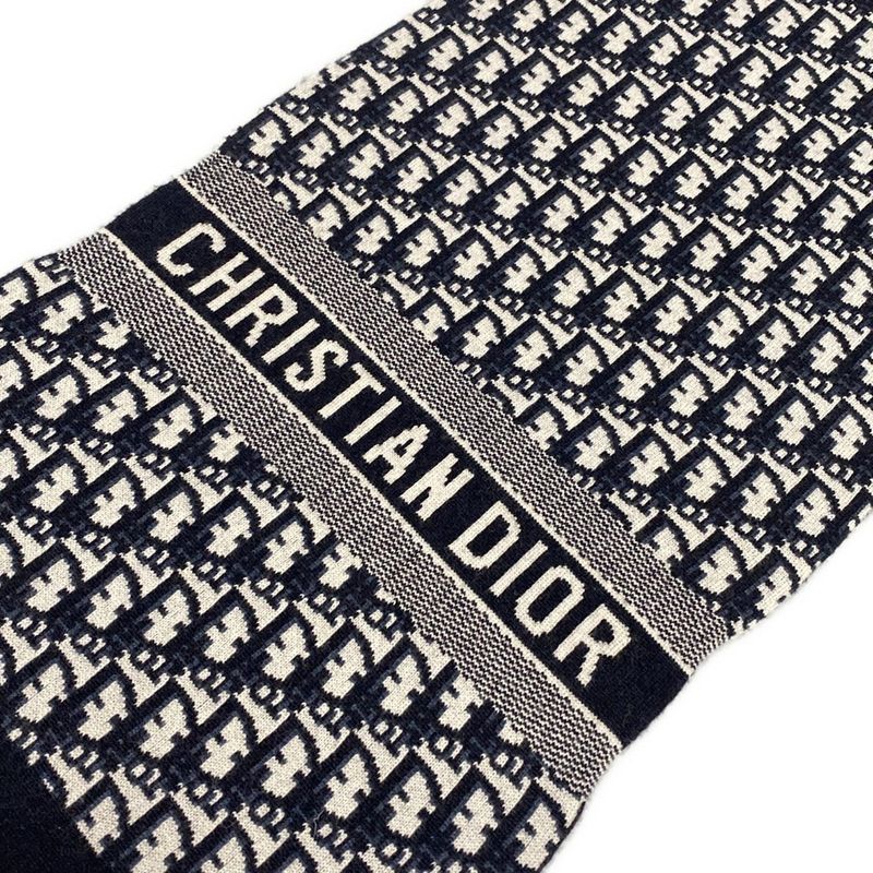 Dior Christian Dior Scarf - 15dob201i099 Ivory X Dark Navy X Navy Logogram