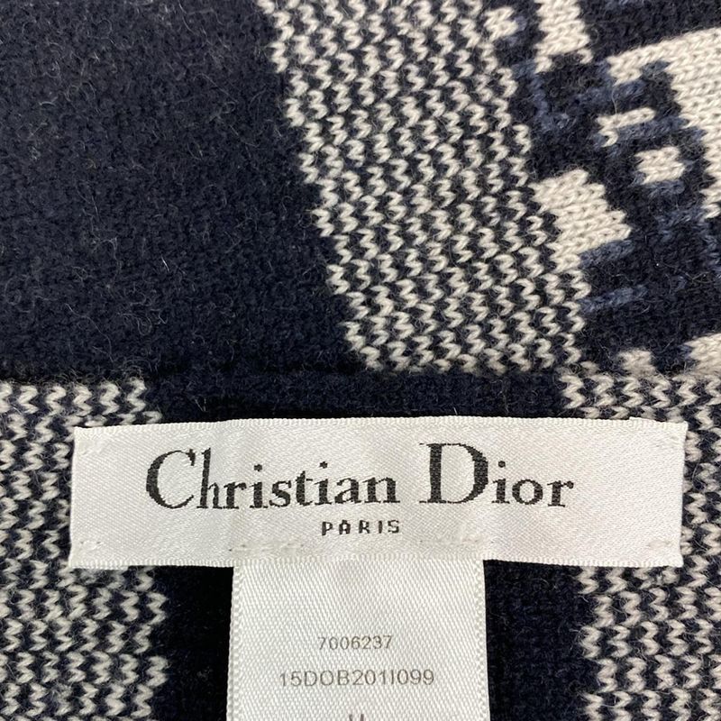 Dior Christian Dior Scarf - 15dob201i099 Ivory X Dark Navy X Navy Logogram