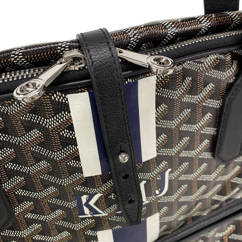 Goyard Garment Case Mayfair Black X White X Navy Markage Leather