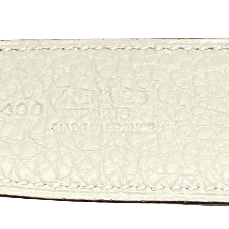 Hermes Belt 85 H Belt Light Gray X Dark Brown X Silver Reversible