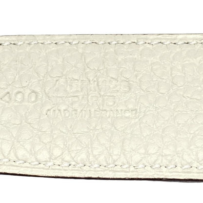 Hermes Belt 85 H Belt Light Gray X Dark Brown X Silver Reversible