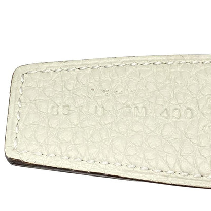 Hermes Belt 85 H Belt Light Gray X Dark Brown X Silver Reversible