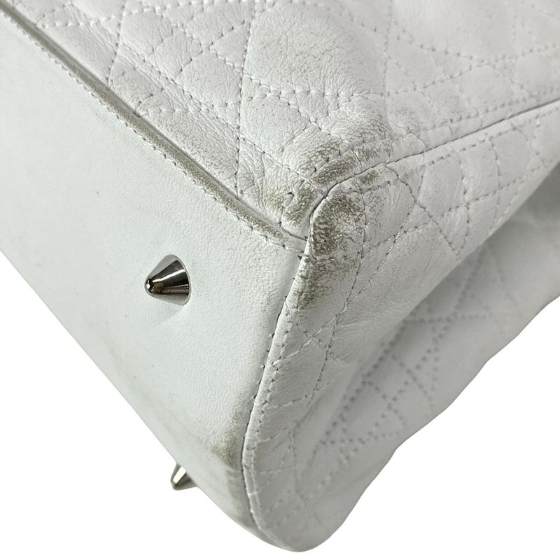 Dior Christian Dior Tote Bag Dior Soft White Chain Handle Leather