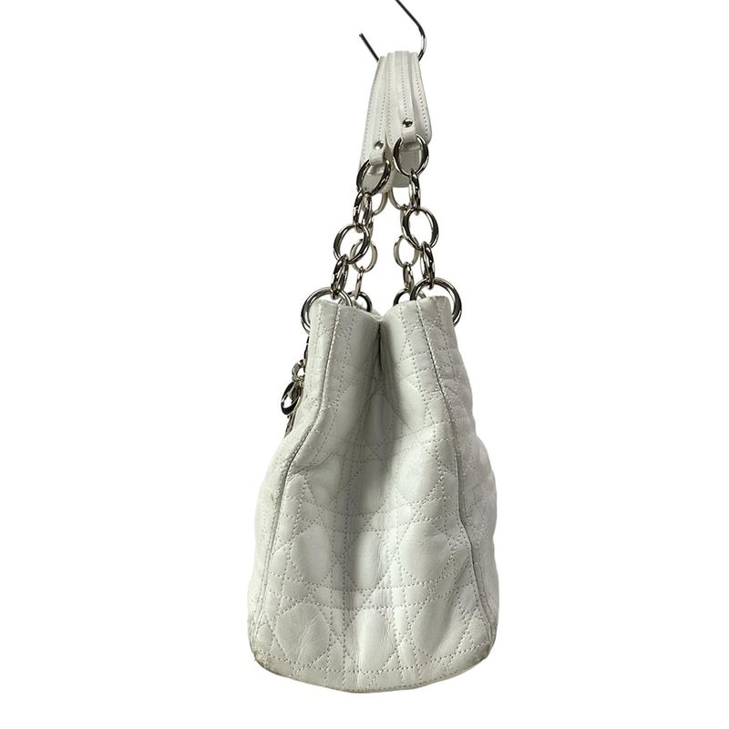 Dior Christian Dior Tote Bag Dior Soft White Chain Handle Leather