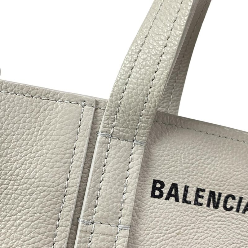 Balenciaga Tote Bag Everyday Small North South 672791 Light Gray Leather