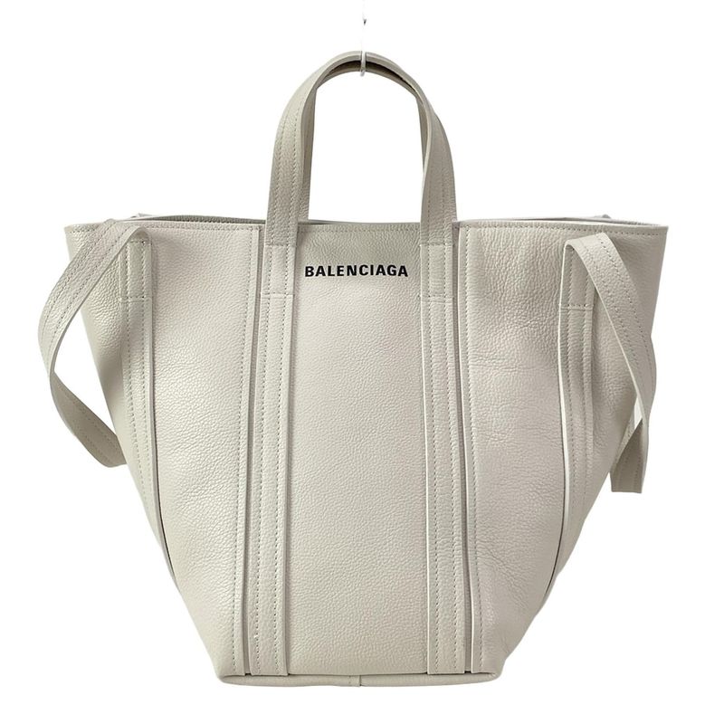 Balenciaga Tote Bag Everyday Small North South 672791 Light Gray Leather