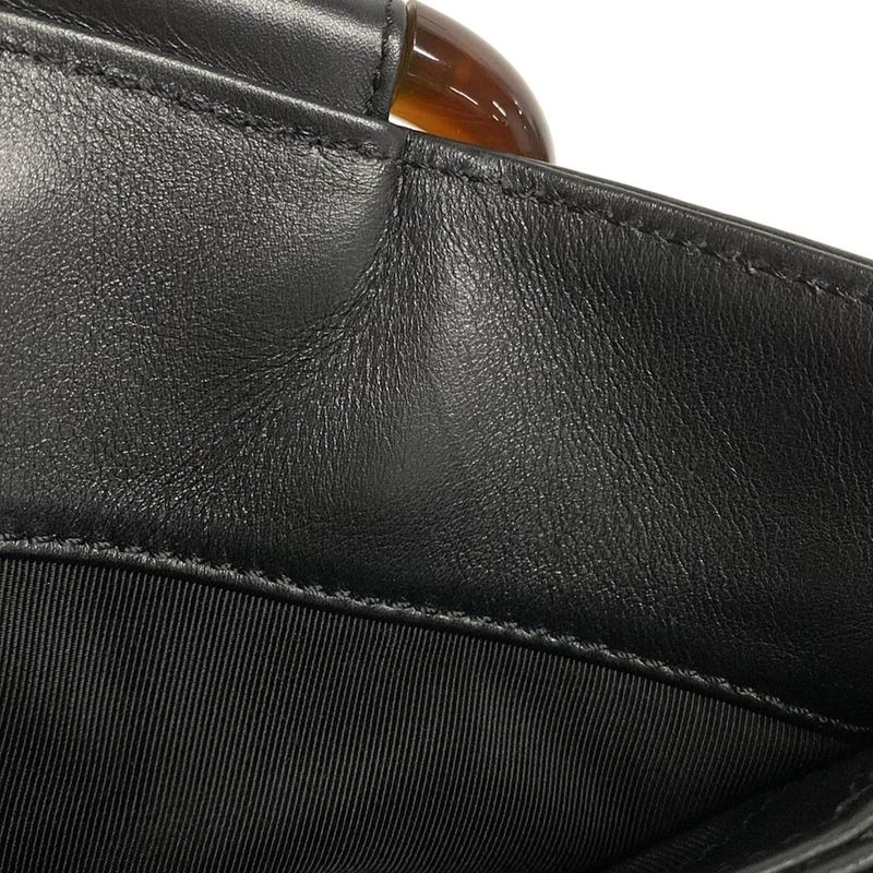 Chanel Handbag - Black X Dark Brown Plastic Handle Leather