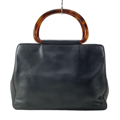 Chanel Handbag - Black X Dark Brown Plastic Handle Leather