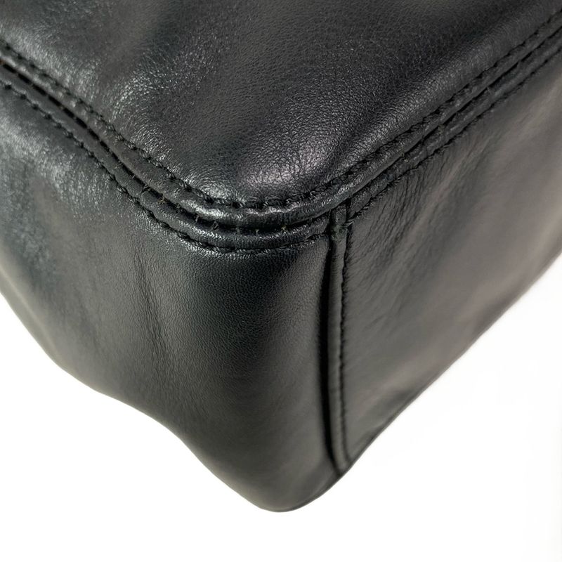 Chanel Handbag - Black X Dark Brown Plastic Handle Leather