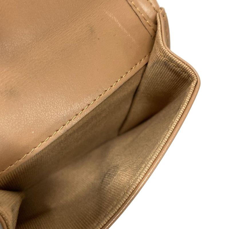 Chanel Bifold Wallet Matelasse Light Brown Silver Hardware Leather