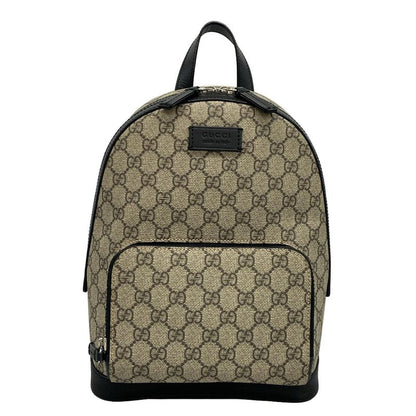 Gucci Backpack Sac GG Supreme Canvas Small Backpack 429020 Beige X Black Leather