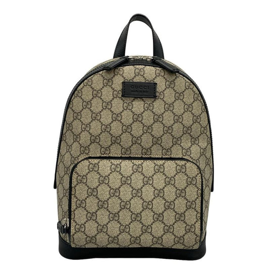 Gucci Backpack Sac GG Supreme Canvas Small Backpack 429020 Beige X Black Leather