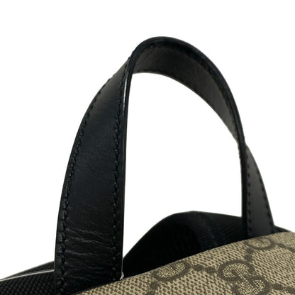 Gucci Backpack Sac GG Supreme Canvas Small Backpack 429020 Beige X Black Leather