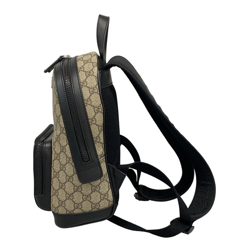 Gucci Backpack Sac GG Supreme Canvas Small Backpack 429020 Beige X Black Leather