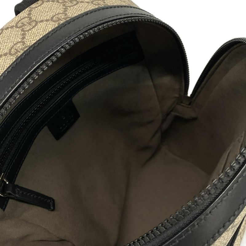Gucci Backpack Sac GG Supreme Canvas Small Backpack 429020 Beige X Black Leather