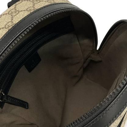 Gucci Backpack Sac GG Supreme Canvas Small Backpack 429020 Beige X Black Leather