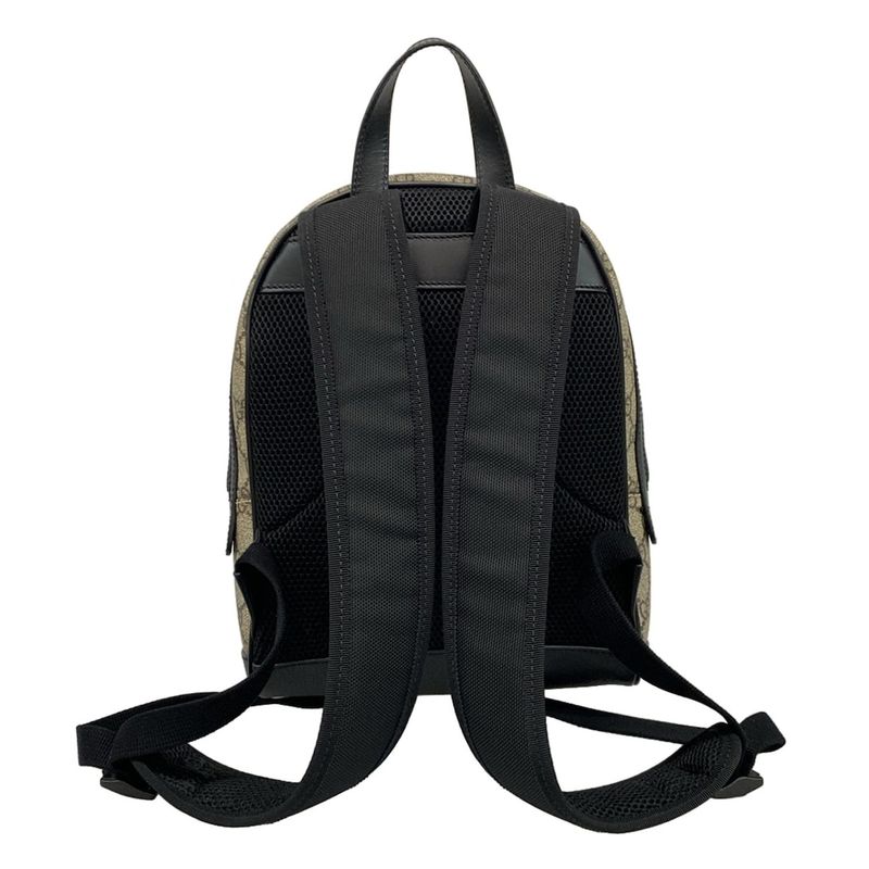Gucci Backpack Sac GG Supreme Canvas Small Backpack 429020 Beige X Black Leather