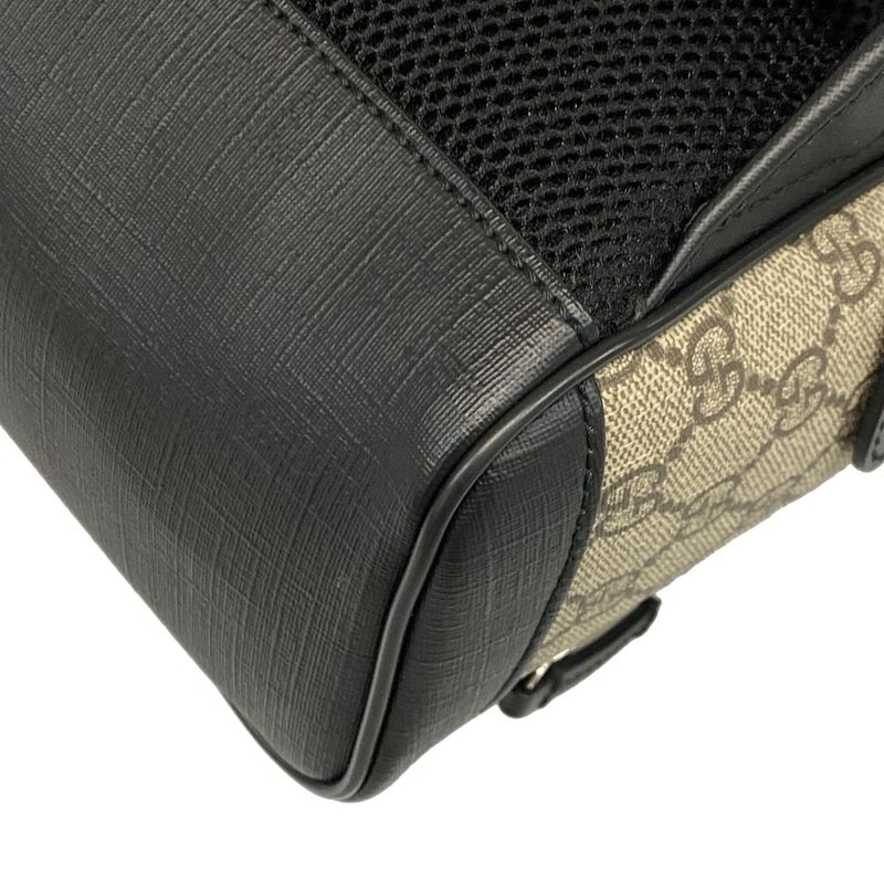 Gucci Backpack Sac GG Supreme Canvas Small Backpack 429020 Beige X Black Leather