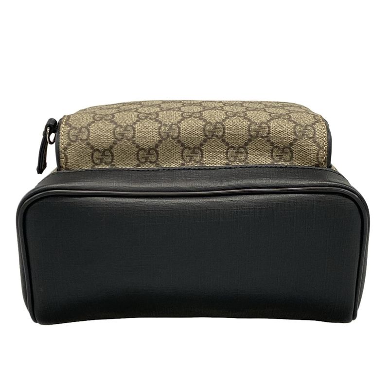 Gucci Backpack Sac GG Supreme Canvas Small Backpack 429020 Beige X Black Leather