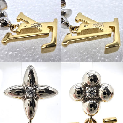 Louis Vuitton Earrings Pandant Iconic Flower Both Ears Gold Silver