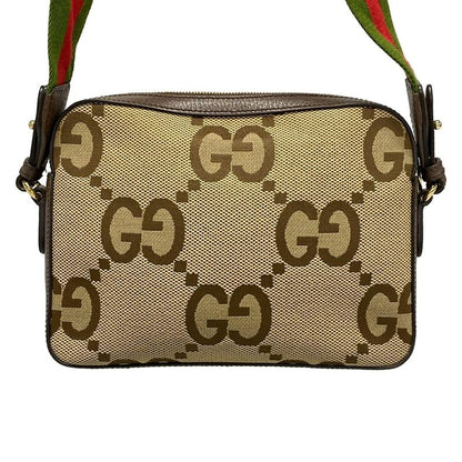 Gucci Shoulder Bag Jumbo GG 675891 Dark Brown X Beige X Multi Leather