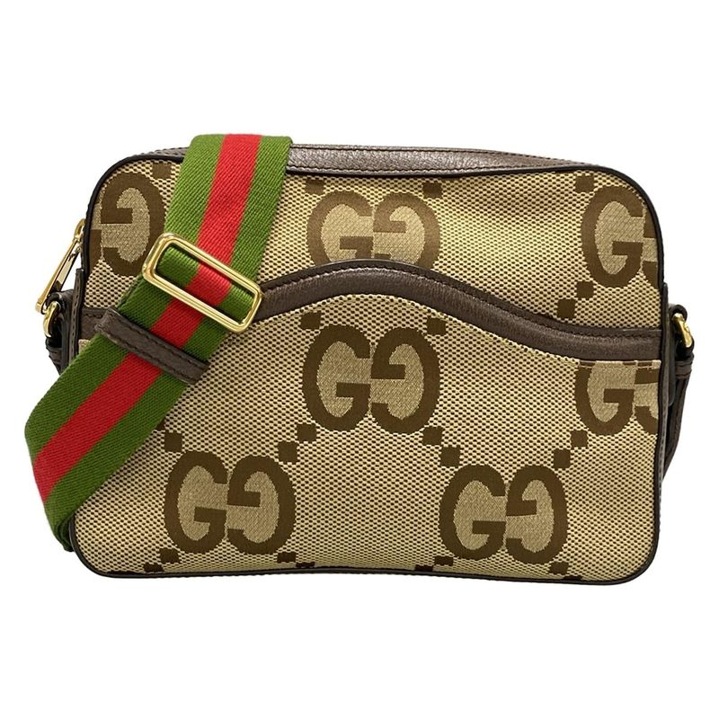 Gucci Shoulder Bag Jumbo GG 675891 Dark Brown X Beige X Multi Leather