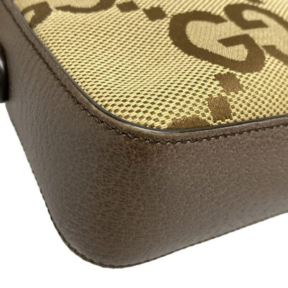 Gucci Shoulder Bag Jumbo GG 675891 Dark Brown X Beige X Multi Leather