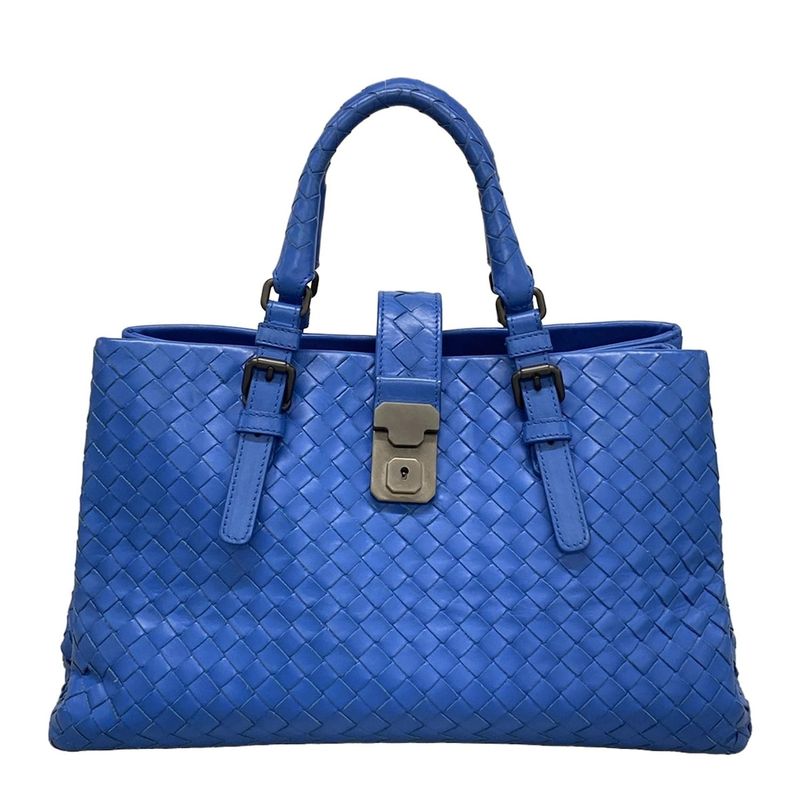 Bottega Veneta Handbag Small Rome Bag Blue Leather