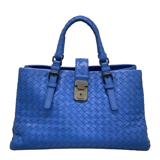 Bottega Veneta Handbag Small Rome Bag Blue Leather