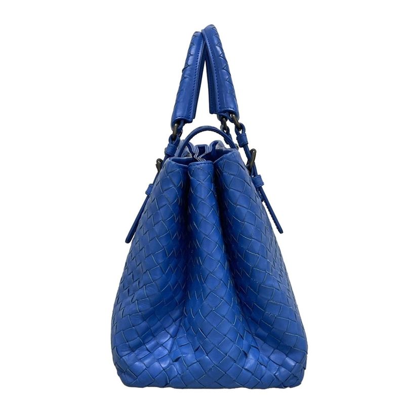 Bottega Veneta Handbag Small Rome Bag Blue Leather