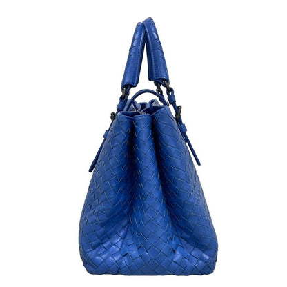 Bottega Veneta Handbag Small Rome Bag Blue Leather