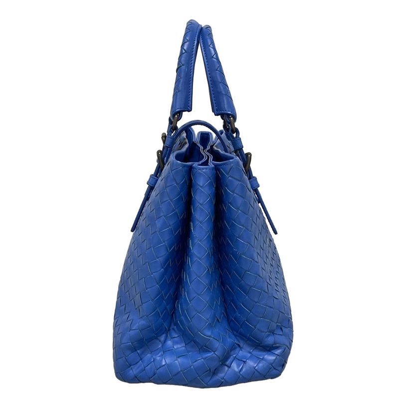 Bottega Veneta Handbag Small Rome Bag Blue Leather