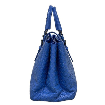 Bottega Veneta Handbag Small Rome Bag Blue Leather