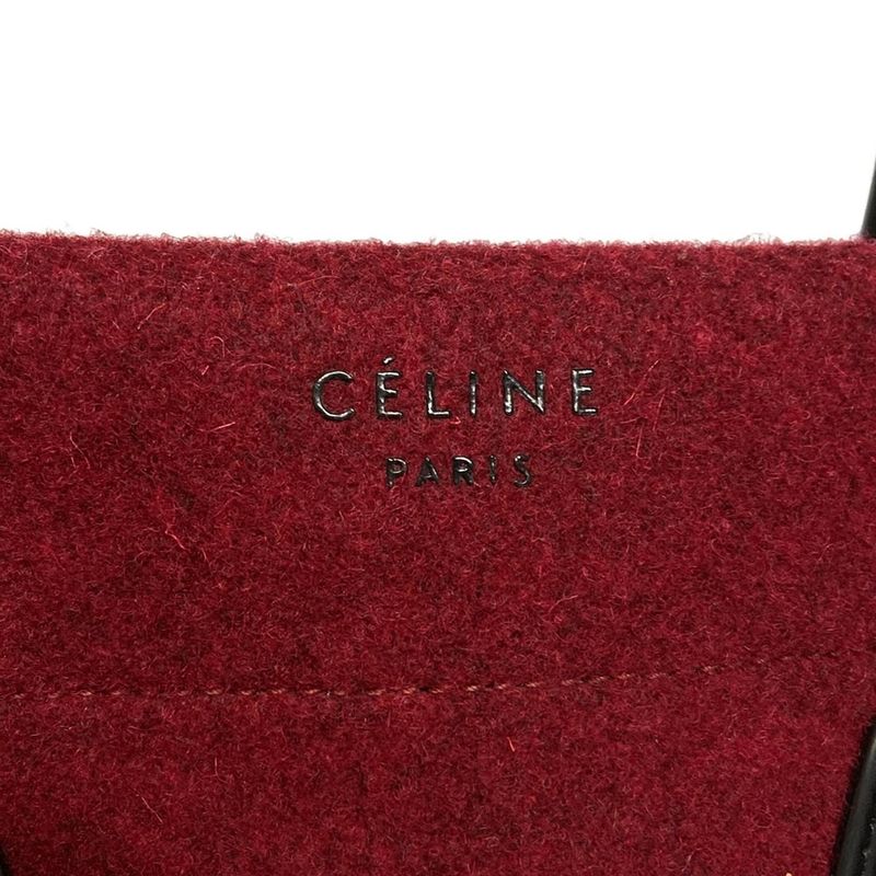 Celine Tote Bag Luggage Small Square Phantom Red X Black Leather