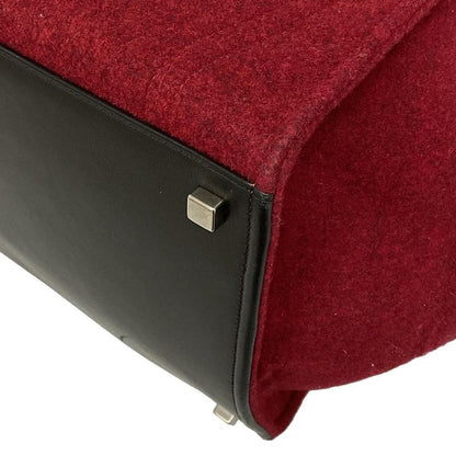 Celine Tote Bag Luggage Small Square Phantom Red X Black Leather