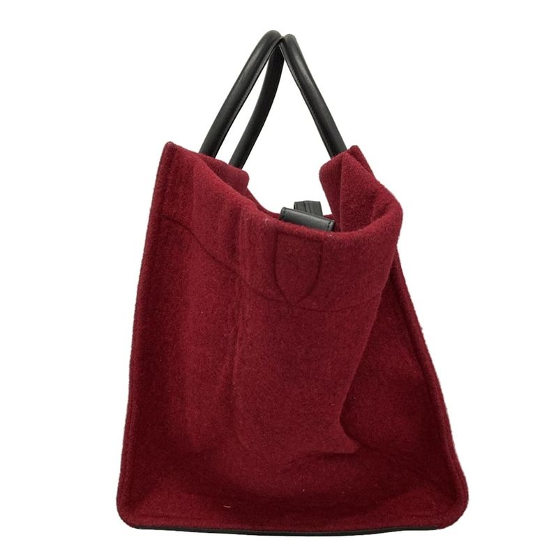 Celine Tote Bag Luggage Small Square Phantom Red X Black Leather