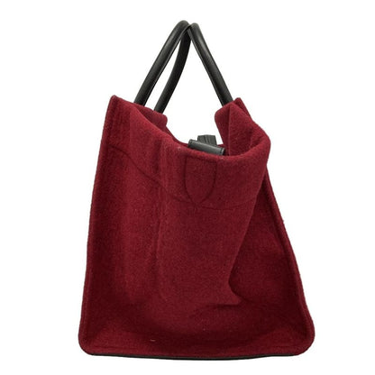 Celine Tote Bag Luggage Small Square Phantom Red X Black Leather