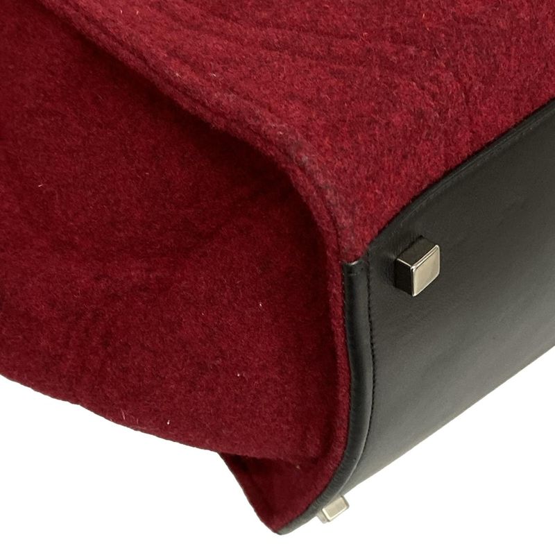 Celine Tote Bag Luggage Small Square Phantom Red X Black Leather