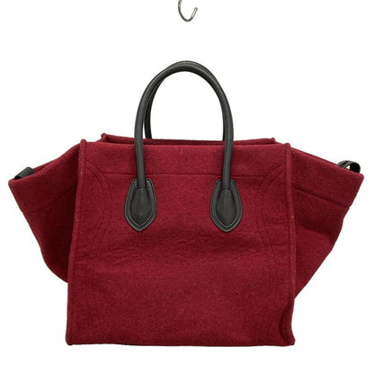 Celine Tote Bag Luggage Small Square Phantom Red X Black Leather