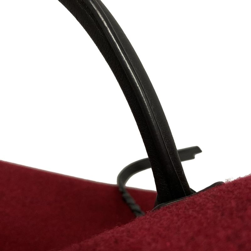 Celine Tote Bag Luggage Small Square Phantom Red X Black Leather