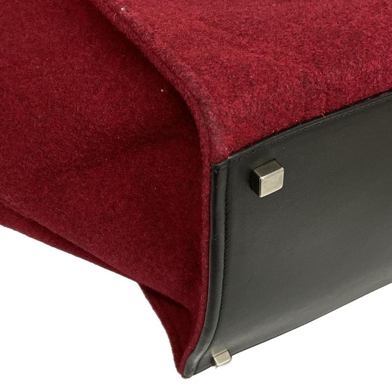 Celine Tote Bag Luggage Small Square Phantom Red X Black Leather