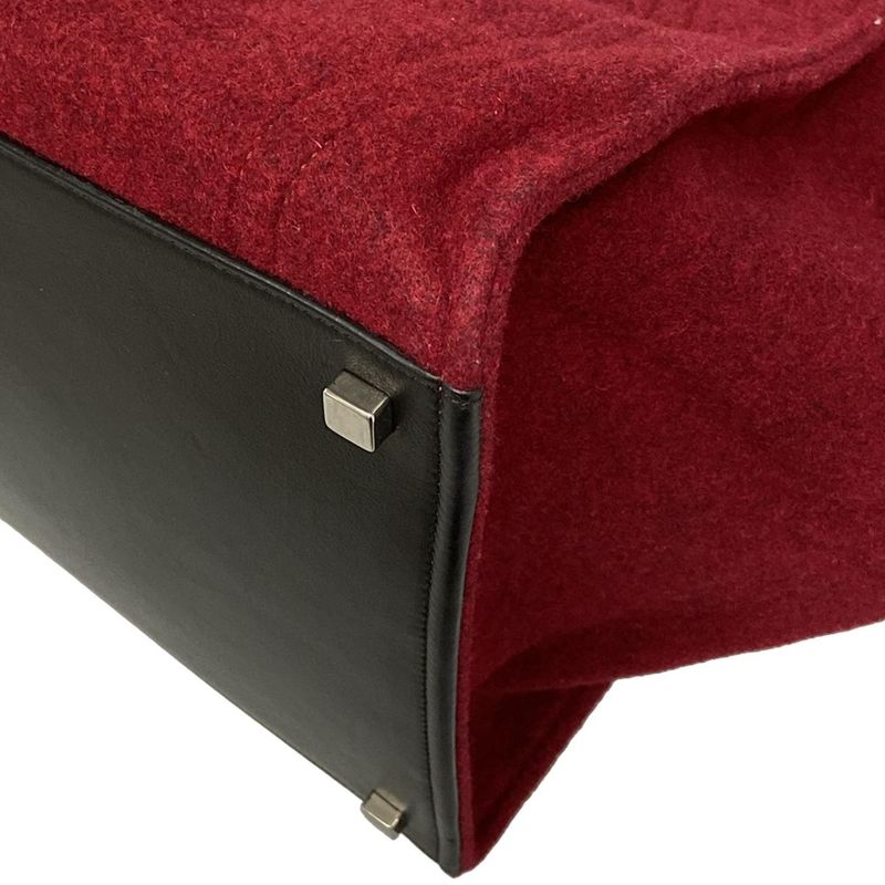 Celine Tote Bag Luggage Small Square Phantom Red X Black Leather