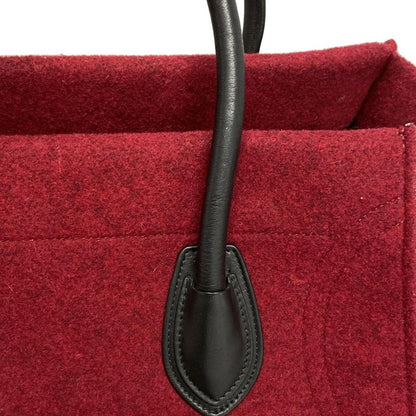 Celine Tote Bag Luggage Small Square Phantom Red X Black Leather