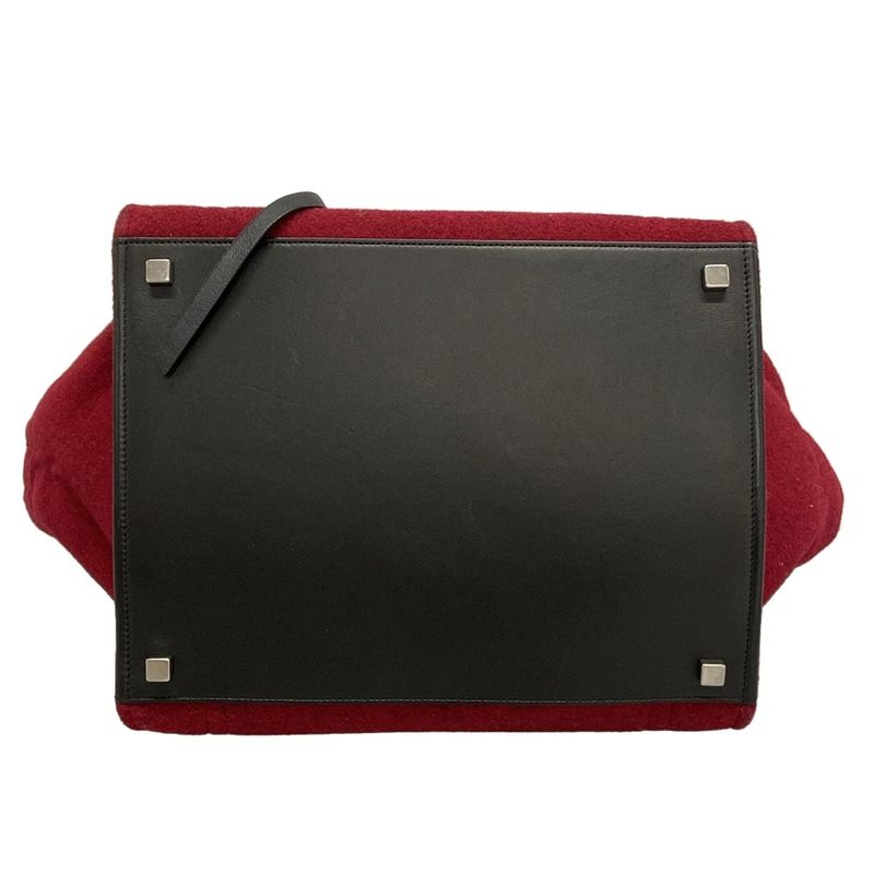 Celine Tote Bag Luggage Small Square Phantom Red X Black Leather