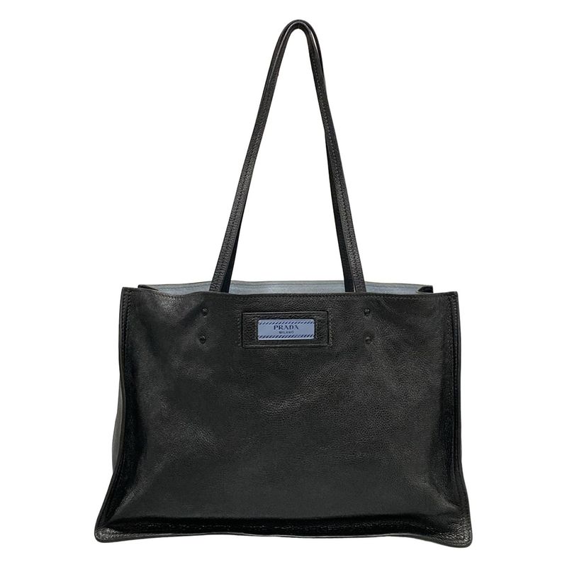 Prada Tote Bag Etiquette 1bg122 Black Leather