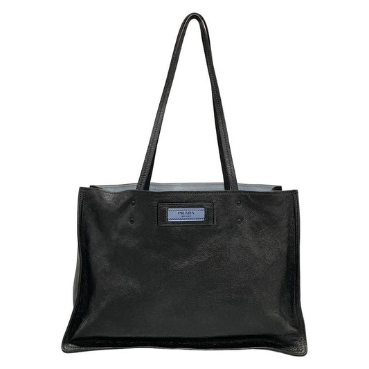 Prada Tote Bag Etiquette 1bg122 Black Leather