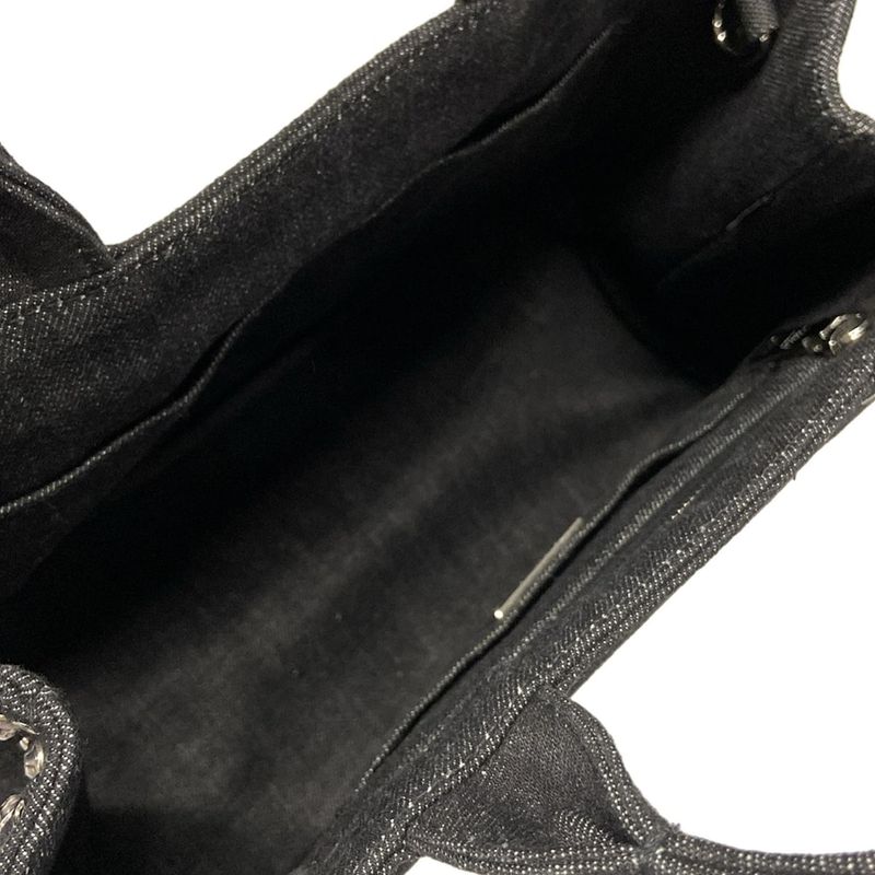 Prada Tote Bag Canapa Bn2439 Black Bijou Studs