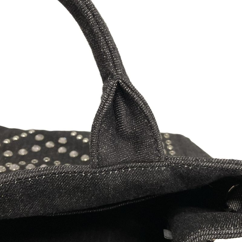 Prada Tote Bag Canapa Bn2439 Black Bijou Studs